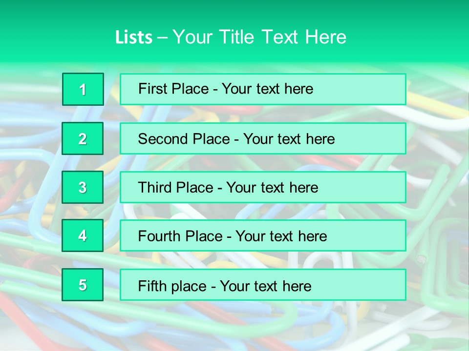 Pile Of Multicolored Clamps PowerPoint Template