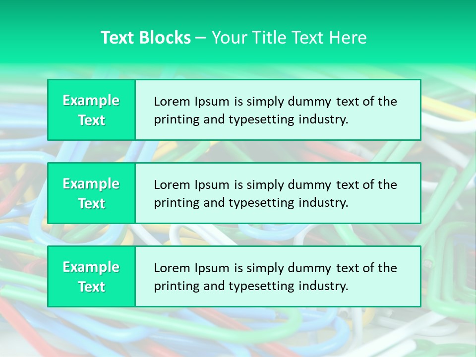 Pile Of Multicolored Clamps PowerPoint Template
