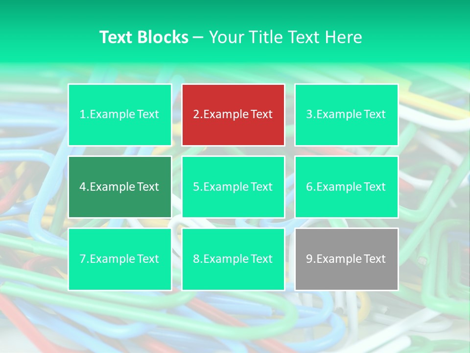 Pile Of Multicolored Clamps PowerPoint Template