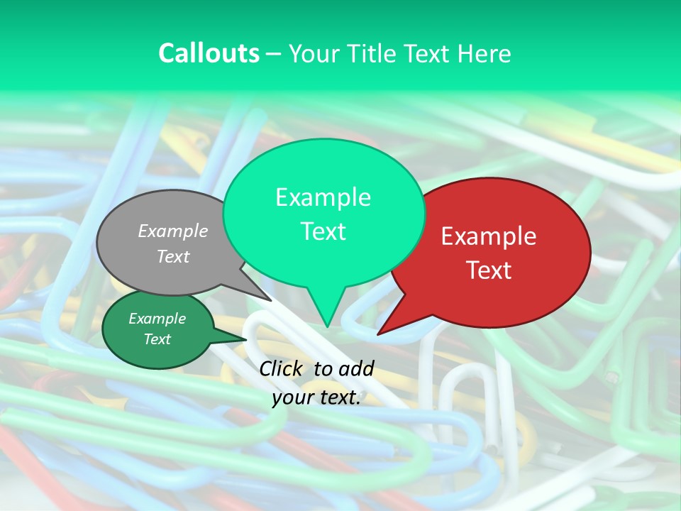 Pile Of Multicolored Clamps PowerPoint Template
