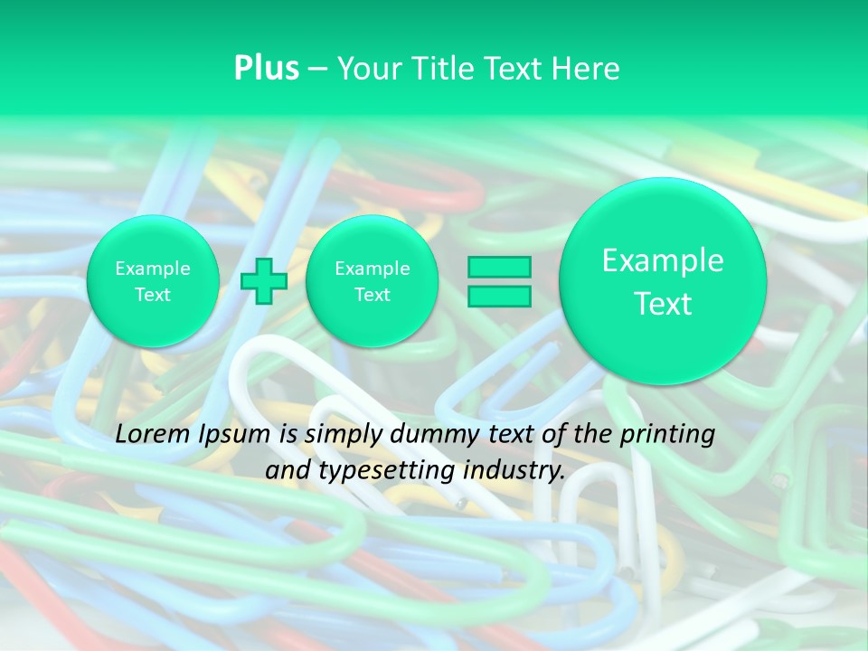 Pile Of Multicolored Clamps PowerPoint Template