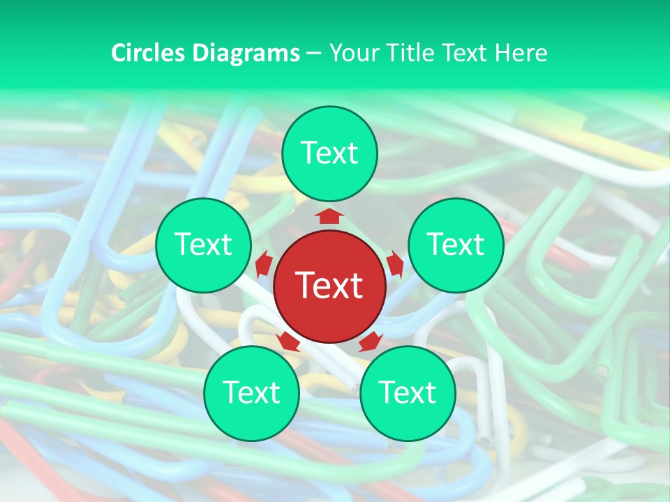 Pile Of Multicolored Clamps PowerPoint Template