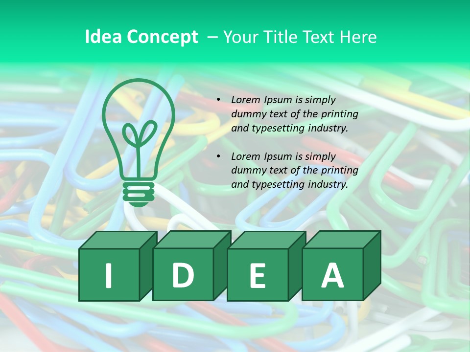 Pile Of Multicolored Clamps PowerPoint Template