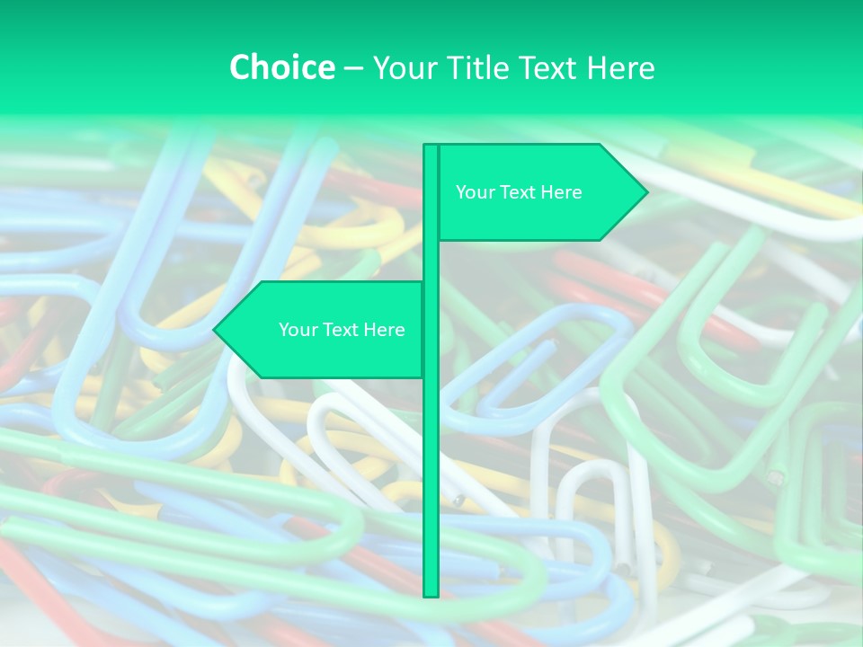 Pile Of Multicolored Clamps PowerPoint Template