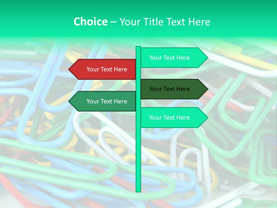 Pile Of Multicolored Clamps PowerPoint Template