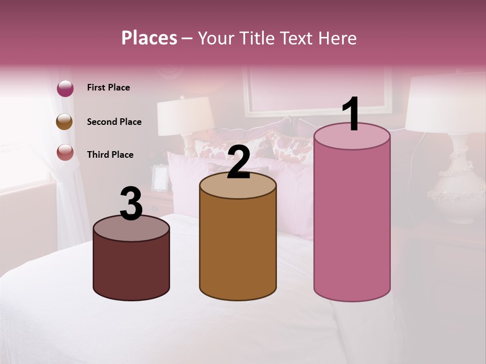 Attractive Fun Bright Modern Bedroom For Young Girls. PowerPoint Template