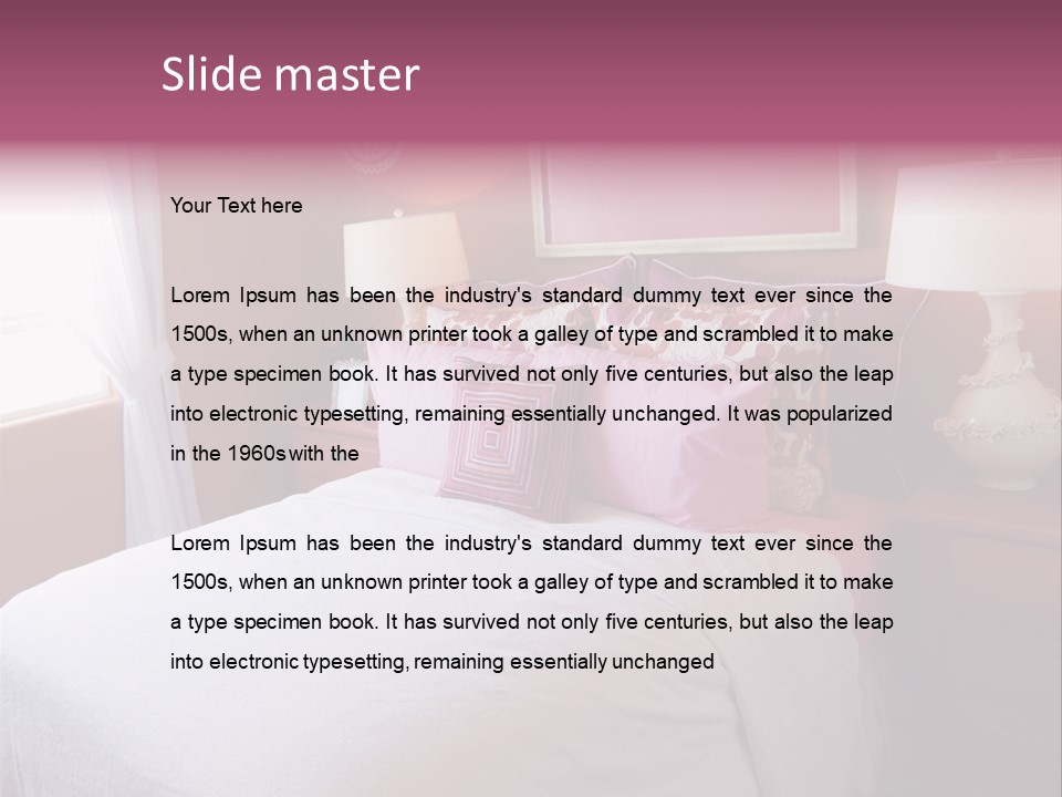 Attractive Fun Bright Modern Bedroom For Young Girls. PowerPoint Template