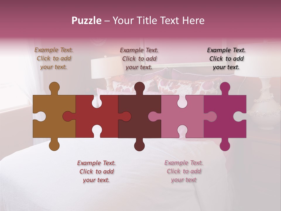 Attractive Fun Bright Modern Bedroom For Young Girls. PowerPoint Template