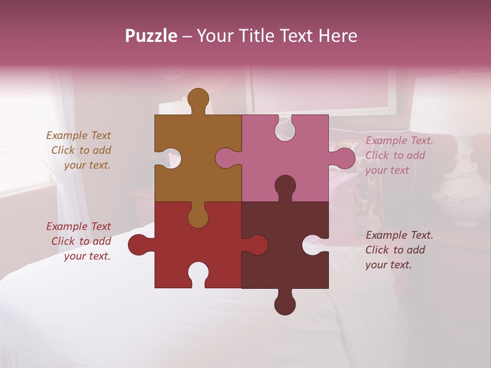 Attractive Fun Bright Modern Bedroom For Young Girls. PowerPoint Template