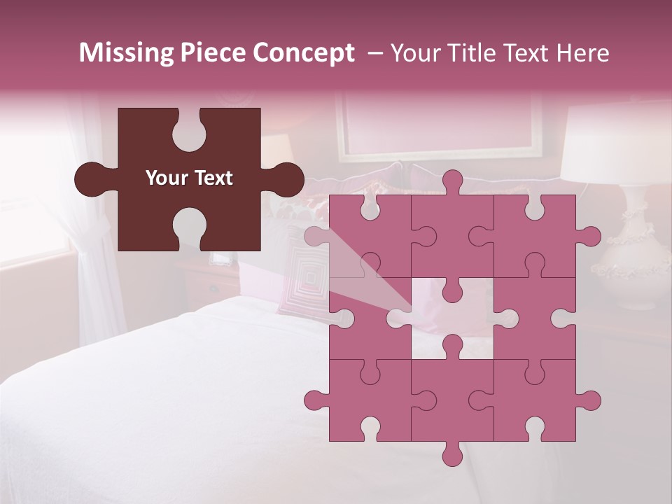 Attractive Fun Bright Modern Bedroom For Young Girls. PowerPoint Template