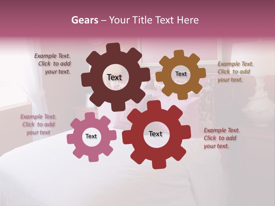 Attractive Fun Bright Modern Bedroom For Young Girls. PowerPoint Template