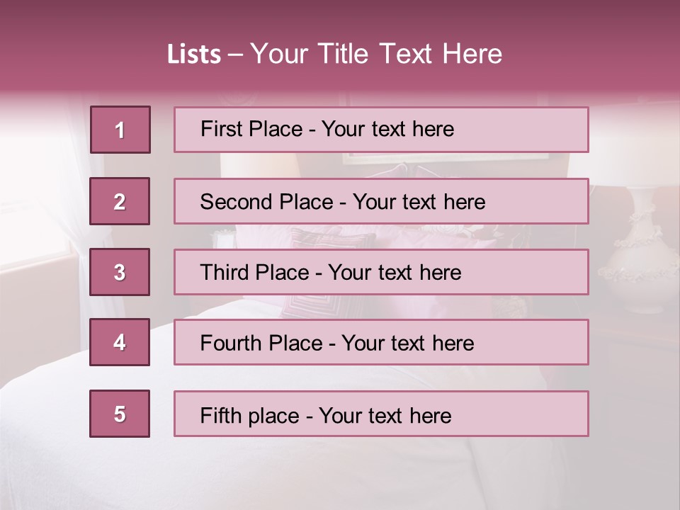 Attractive Fun Bright Modern Bedroom For Young Girls. PowerPoint Template