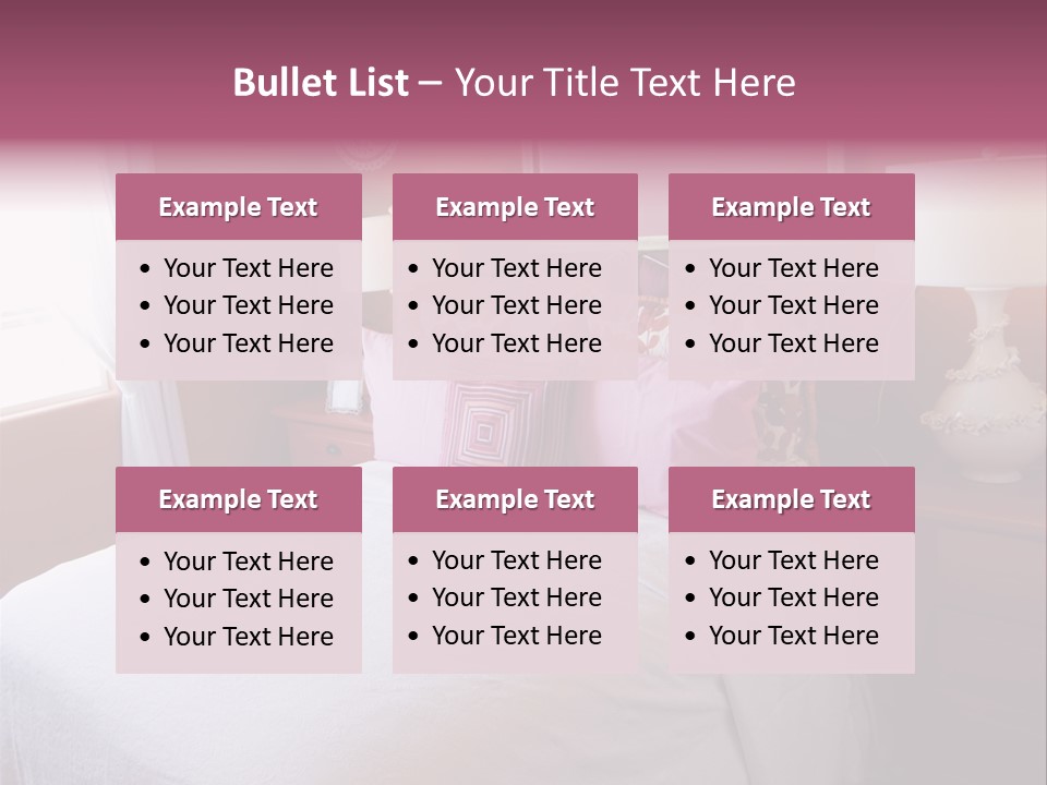 Attractive Fun Bright Modern Bedroom For Young Girls. PowerPoint Template