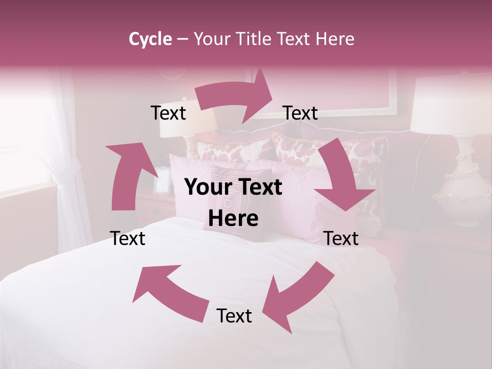 Attractive Fun Bright Modern Bedroom For Young Girls. PowerPoint Template