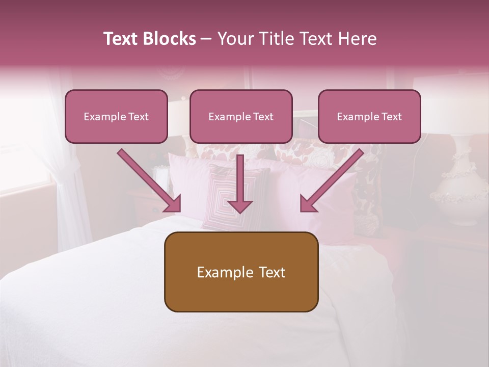 Attractive Fun Bright Modern Bedroom For Young Girls. PowerPoint Template