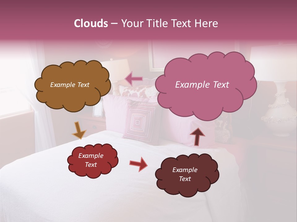 Attractive Fun Bright Modern Bedroom For Young Girls. PowerPoint Template