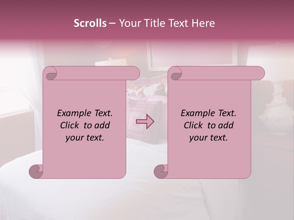 Attractive Fun Bright Modern Bedroom For Young Girls. PowerPoint Template
