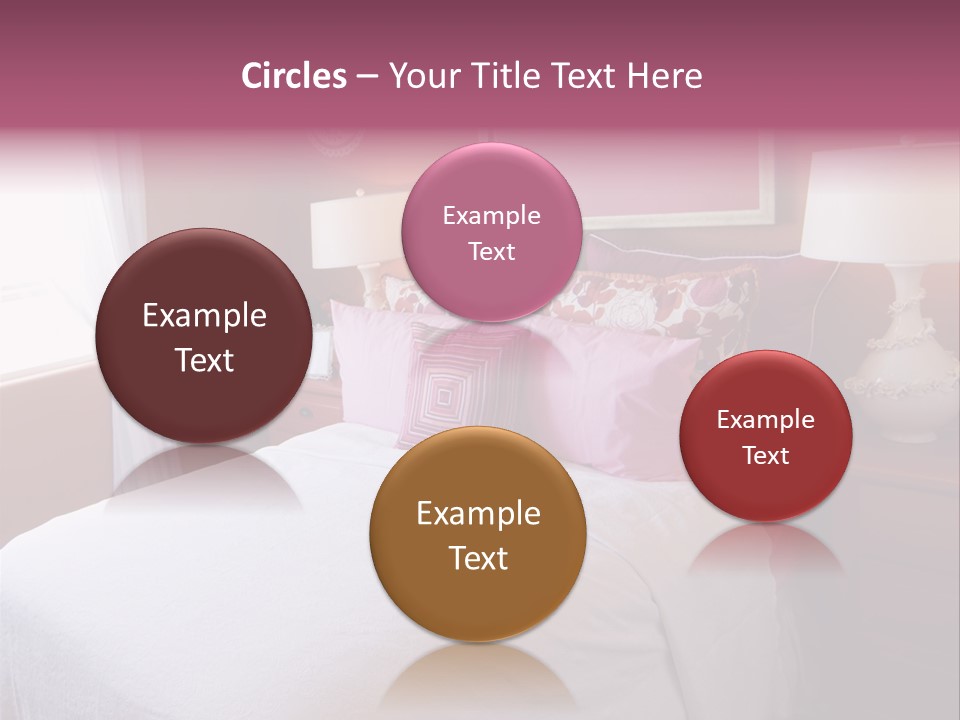 Attractive Fun Bright Modern Bedroom For Young Girls. PowerPoint Template