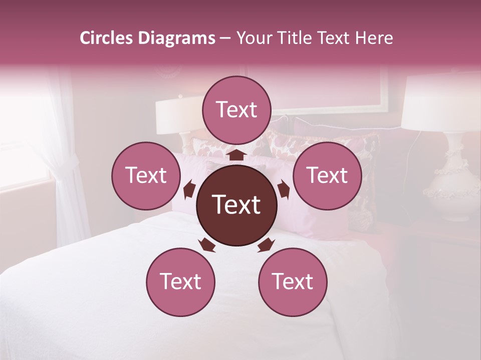 Attractive Fun Bright Modern Bedroom For Young Girls. PowerPoint Template