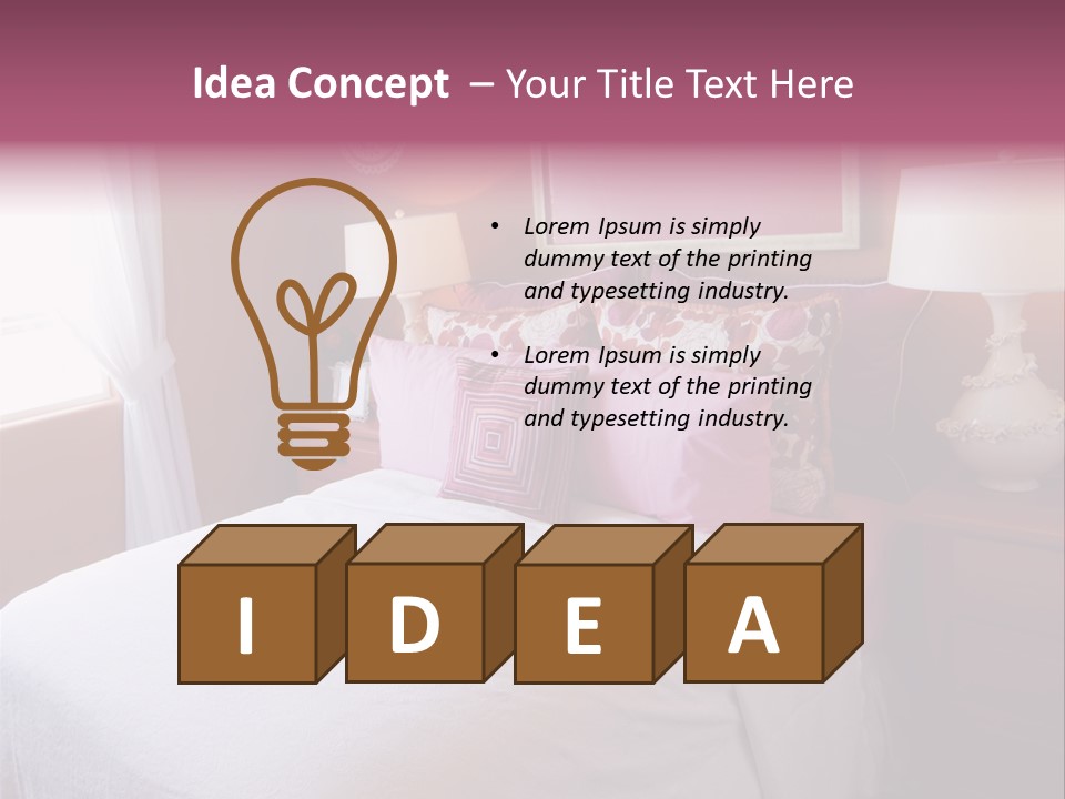 Attractive Fun Bright Modern Bedroom For Young Girls. PowerPoint Template