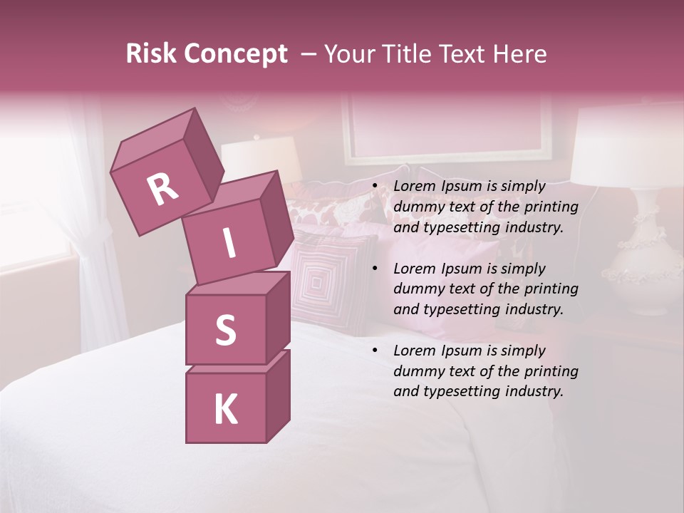 Attractive Fun Bright Modern Bedroom For Young Girls. PowerPoint Template