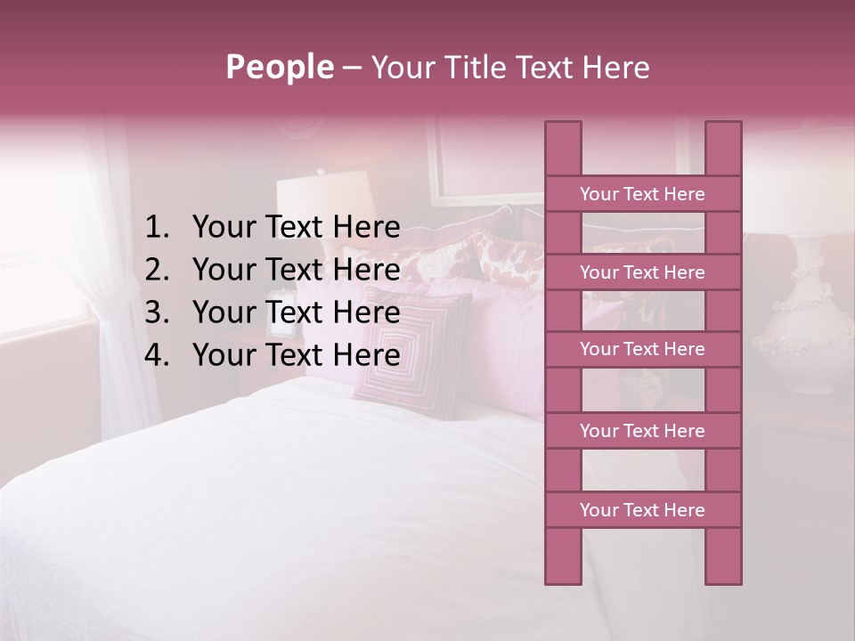 Attractive Fun Bright Modern Bedroom For Young Girls. PowerPoint Template