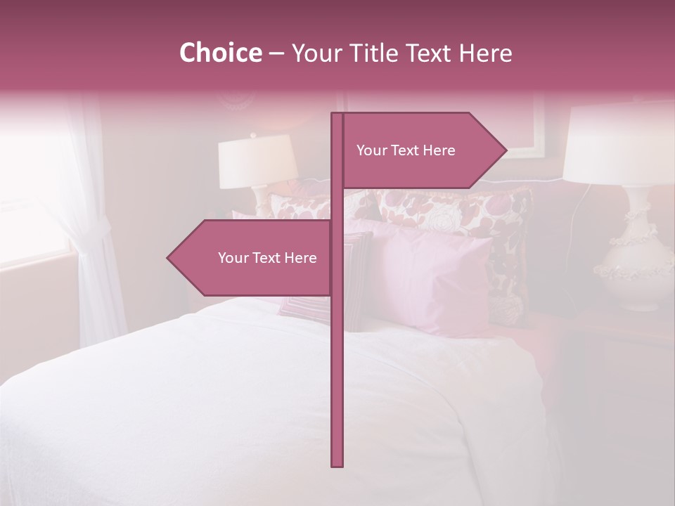 Attractive Fun Bright Modern Bedroom For Young Girls. PowerPoint Template