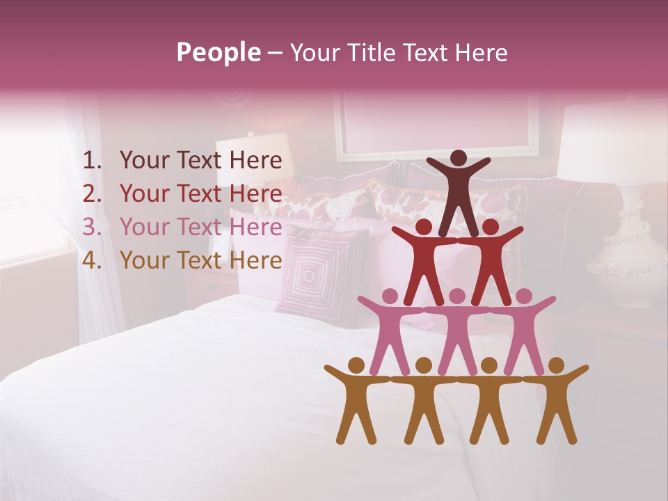 Attractive Fun Bright Modern Bedroom For Young Girls. PowerPoint Template