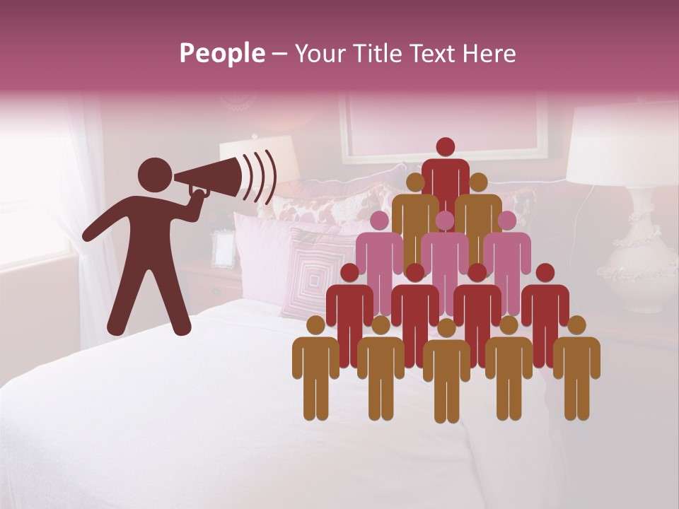 Attractive Fun Bright Modern Bedroom For Young Girls. PowerPoint Template