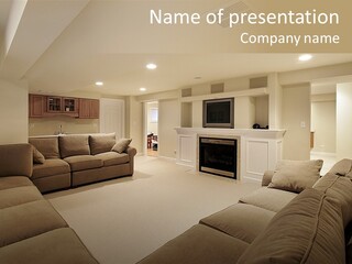 Basement In Luxury Home PowerPoint Template