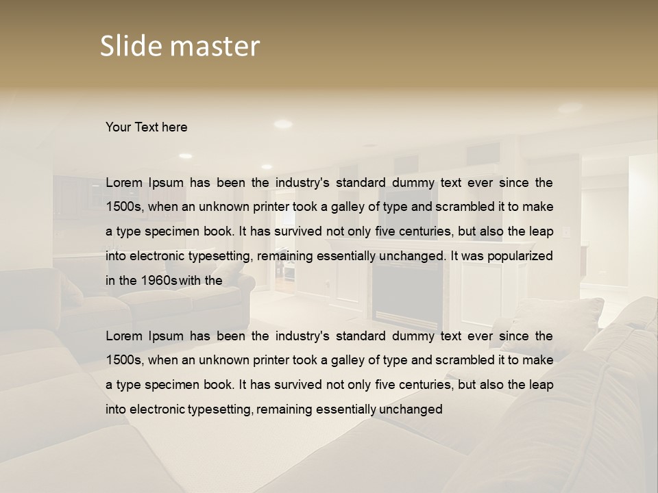 Basement In Luxury Home PowerPoint Template