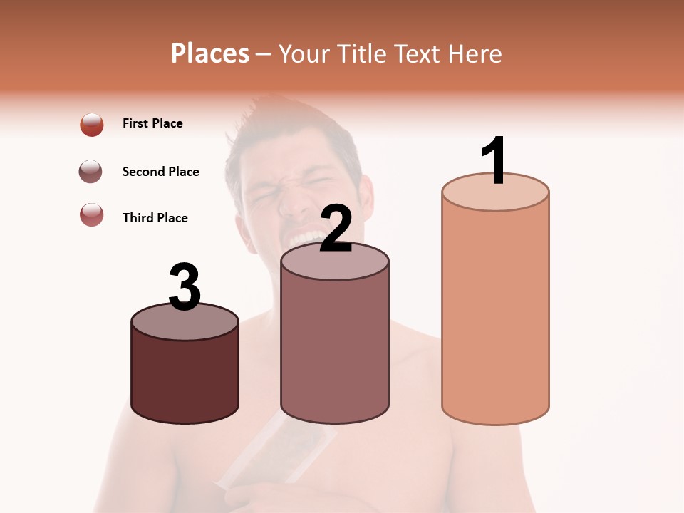 Man Waxing His Breast To Depilate Hair PowerPoint Template