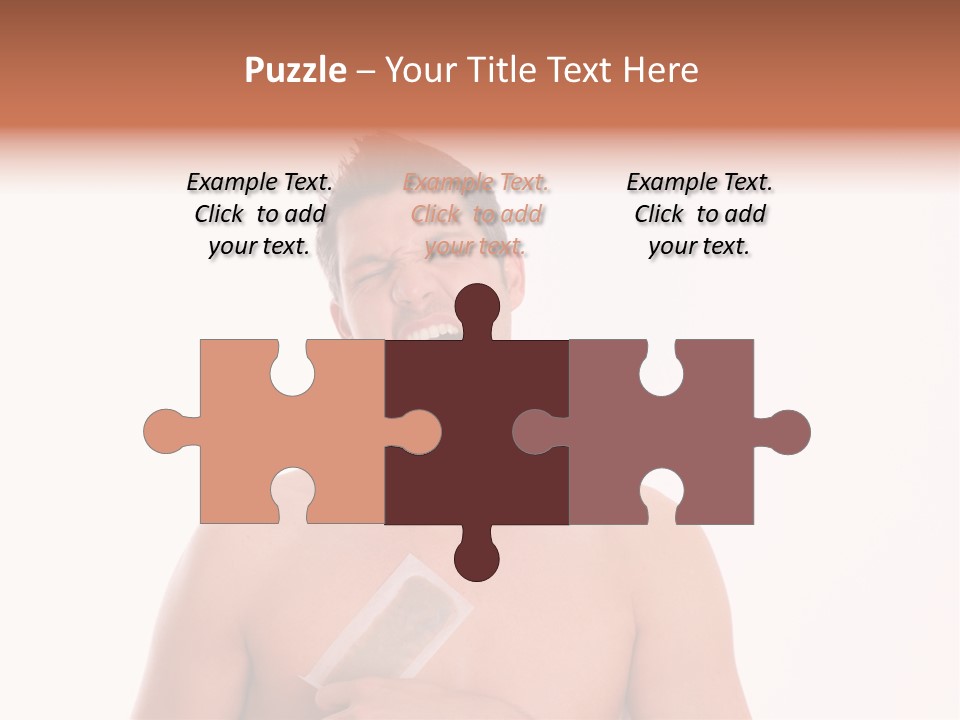 Man Waxing His Breast To Depilate Hair PowerPoint Template