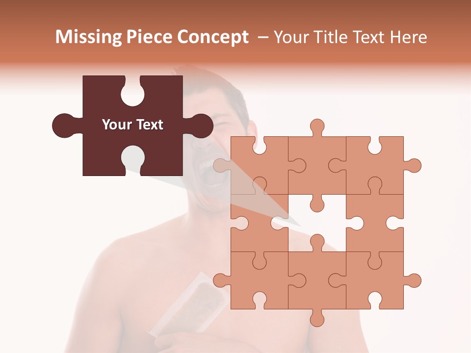 Man Waxing His Breast To Depilate Hair PowerPoint Template