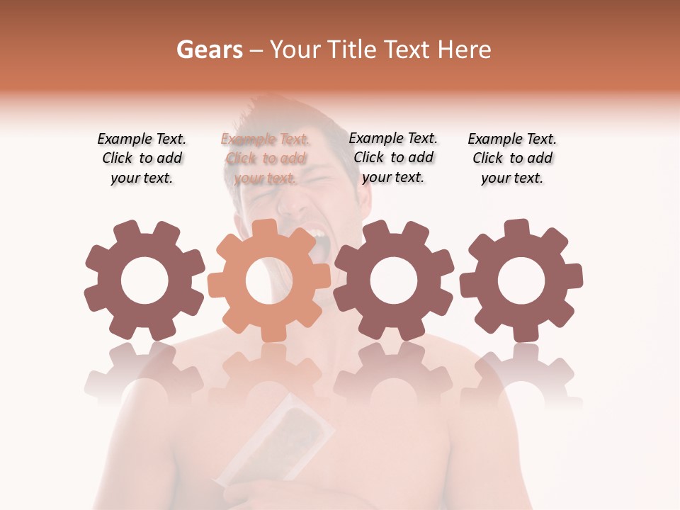 Man Waxing His Breast To Depilate Hair PowerPoint Template