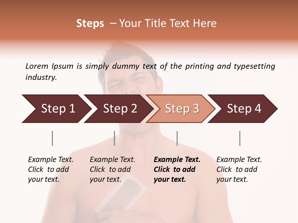 Man Waxing His Breast To Depilate Hair PowerPoint Template