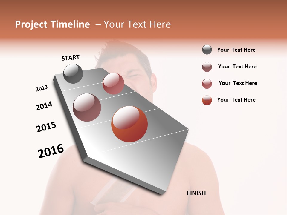 Man Waxing His Breast To Depilate Hair PowerPoint Template