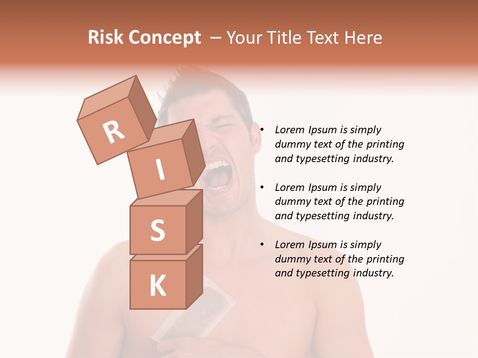 Man Waxing His Breast To Depilate Hair PowerPoint Template