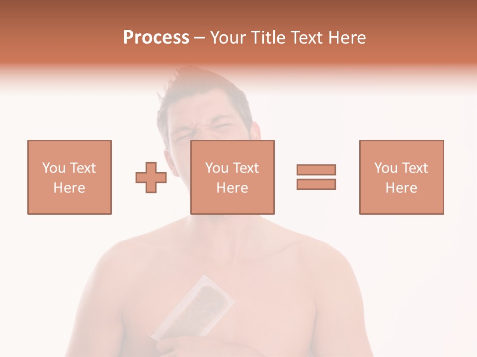 Man Waxing His Breast To Depilate Hair PowerPoint Template