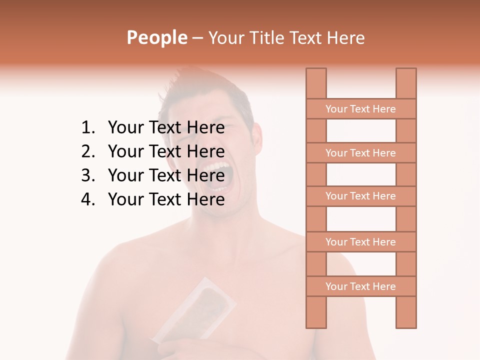 Man Waxing His Breast To Depilate Hair PowerPoint Template