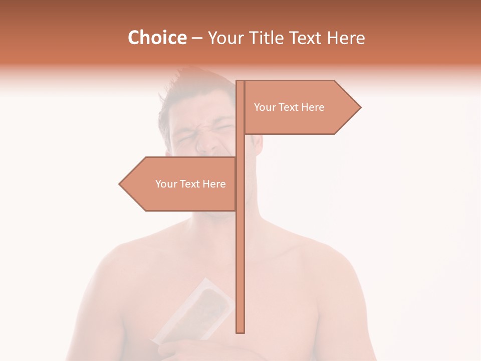 Man Waxing His Breast To Depilate Hair PowerPoint Template