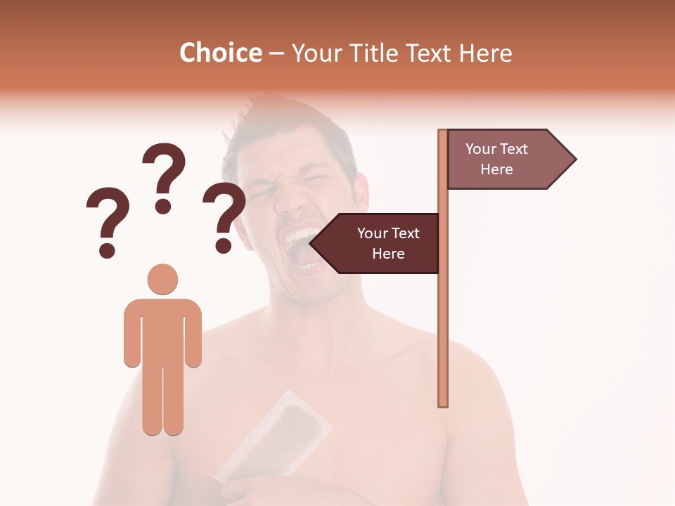 Man Waxing His Breast To Depilate Hair PowerPoint Template