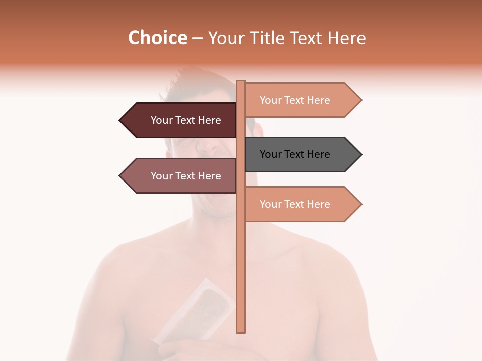 Man Waxing His Breast To Depilate Hair PowerPoint Template