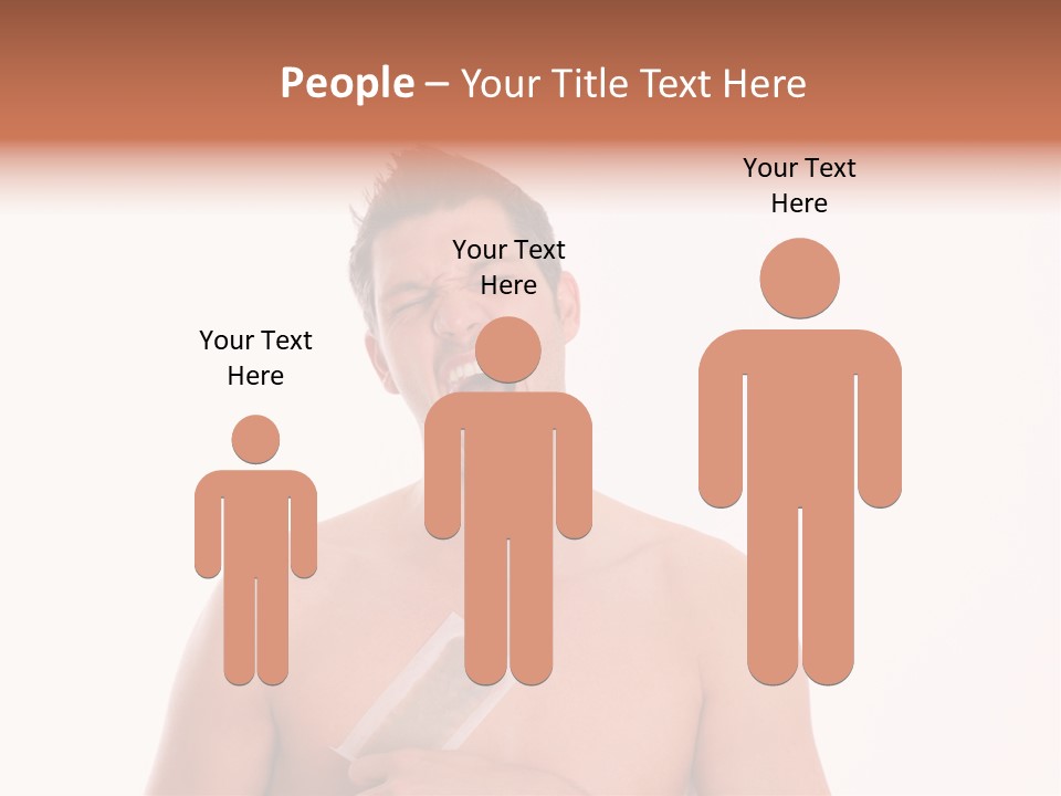Man Waxing His Breast To Depilate Hair PowerPoint Template