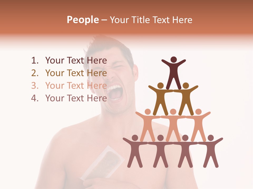 Man Waxing His Breast To Depilate Hair PowerPoint Template