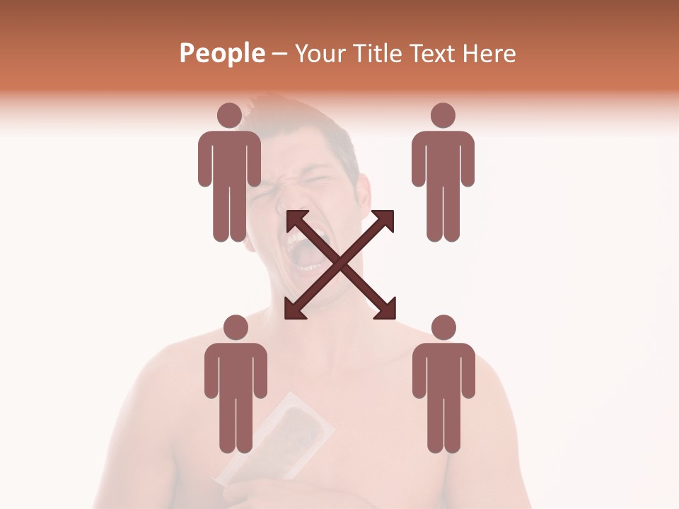 Man Waxing His Breast To Depilate Hair PowerPoint Template