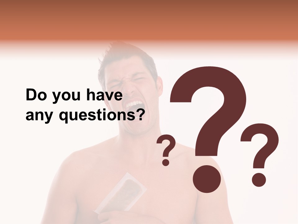 Man Waxing His Breast To Depilate Hair PowerPoint Template