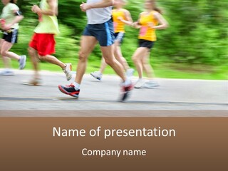 Marathon Runners (In Camera Motion Blur) PowerPoint Template