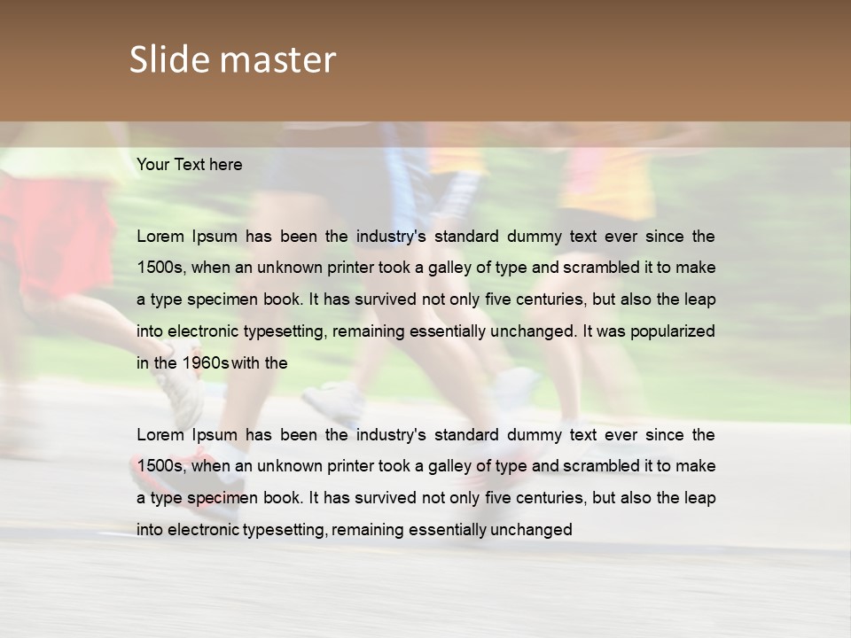 Marathon Runners (In Camera Motion Blur) PowerPoint Template