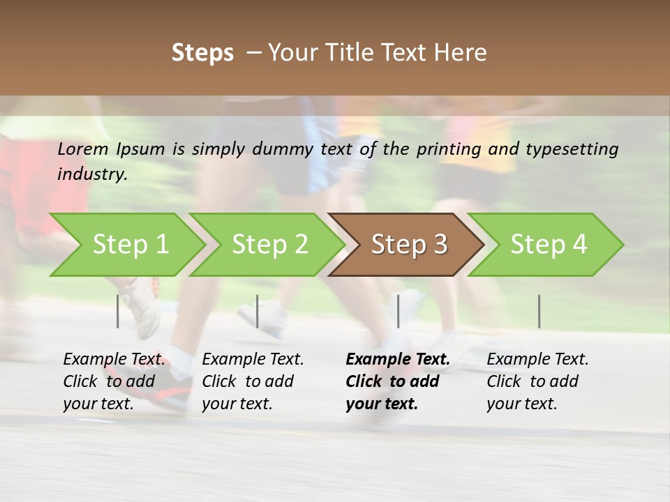 Marathon Runners (In Camera Motion Blur) PowerPoint Template